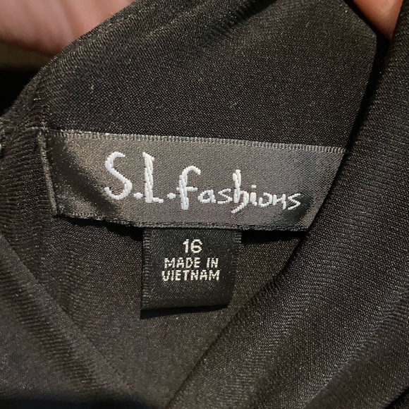 SL fashions black and silver dress - Picture 3 of 8